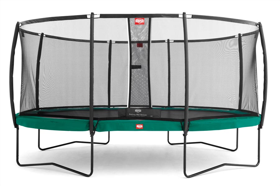 Berg Grand Champion Regular + Safety Net Deluxe, Průměr 350x250 cm, Barva Zelená, Ochranná síť Deluxe
