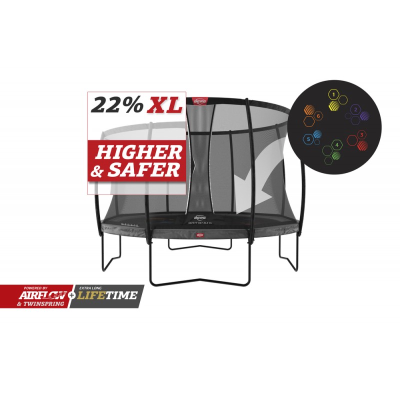 Elite regular s ochrannou sítí Deluxe, Průměr 430 cm, Barva Šedá, Plátno Zábavné Grey Levels (pouze 430 cm), Ochranná síť XL ( 430 cm)