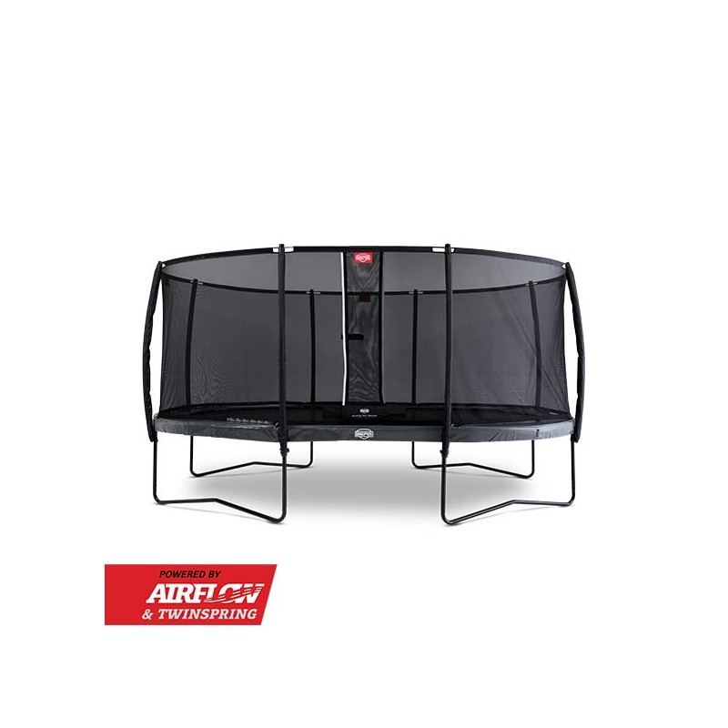 Berg Grand Elite Regular se sítí Deluxe, Průměr 520x345 cm, Barva Šedá, Ochranná síť Deluxe