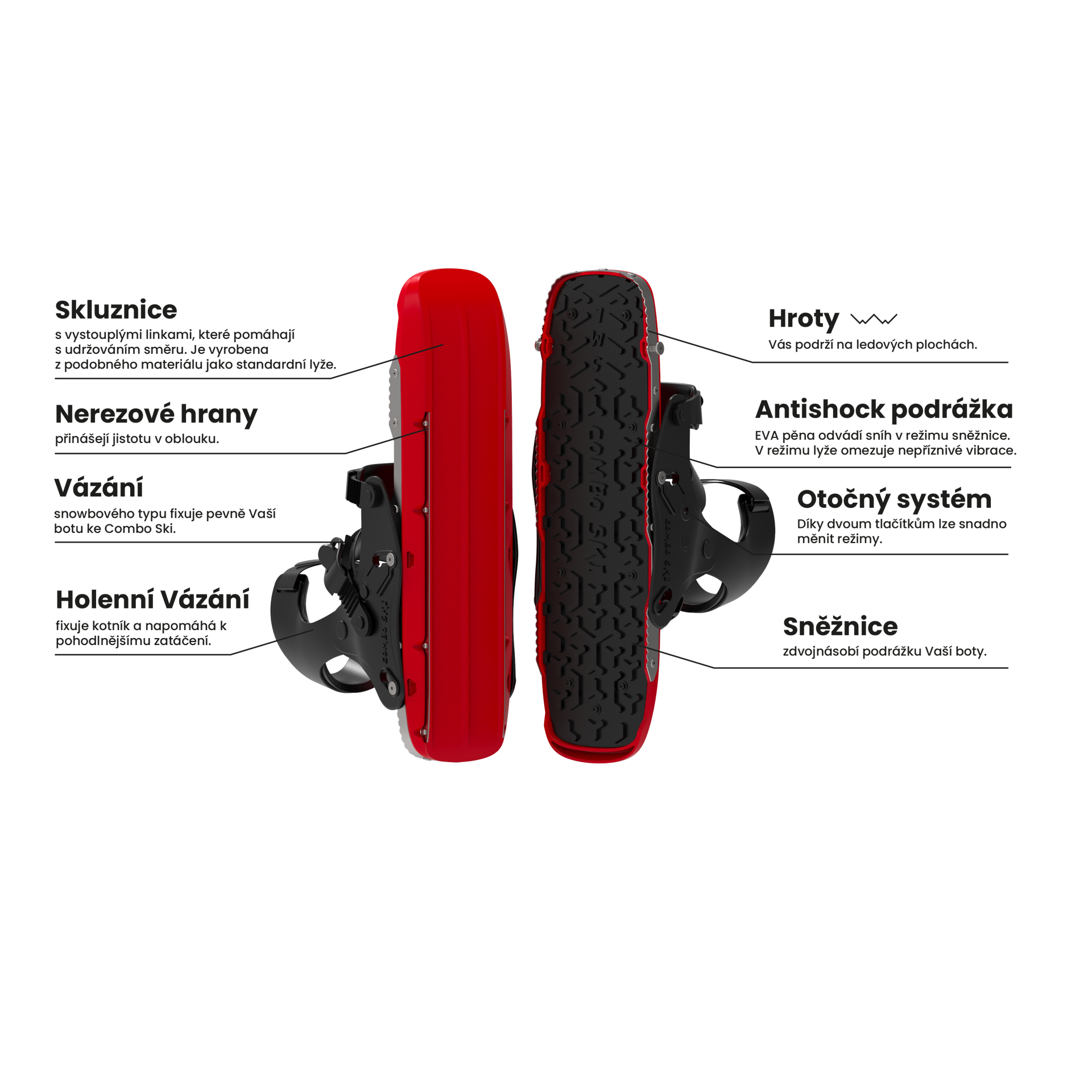 combo ski popisky